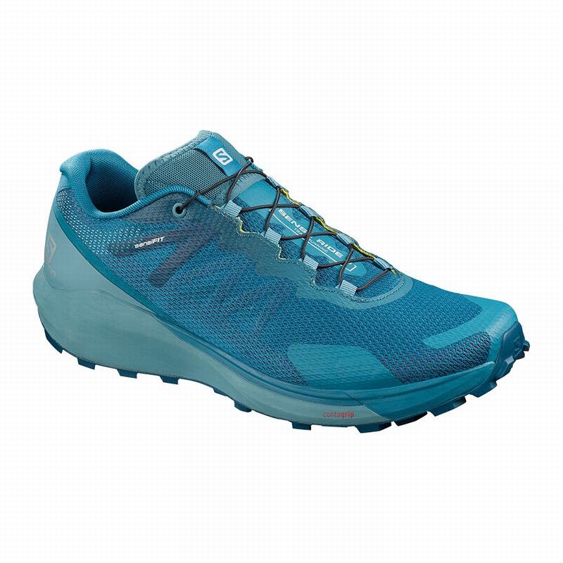 SALOMON UK SENSE RIDE 3 - Mens Trail Running Shoes Blue,JBPX90436